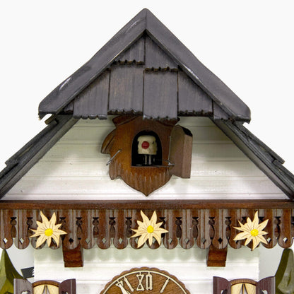 Black Forest Cuckoo Clock - Movable Beer drinker & Edelweiss